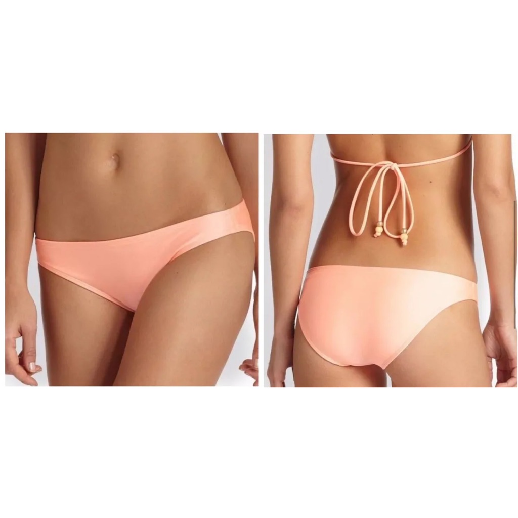 Shoshanna *Glimmer* Hipster Bikini Swim Bottoms In Coral S L